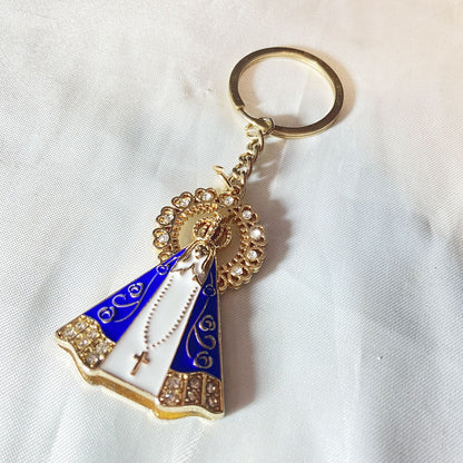 CHAVEIRO LUXO NOSSA SENHORA APARECIDA COM STRASS MOD2 (6 UNIDADES)