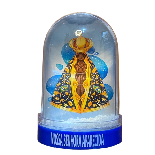 ENFEITE DE MESA GLOBO DE NEVE NOSSA SENHORA APARECIDA - MOD1 (1 UNIDADE)