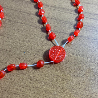 TERÇO ACRÍLICO G VERMELHO BRILHOSO 6MM (12 UNIDADES)