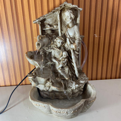 FONTE DE RESINA NACIONAL SAGRADA FAMÍLIA MOD2 33CM (1 UNIDADE)