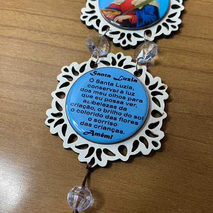 ADORNO DUPLO MINI CIRCULO SANTA LUZIA (1 UNIDADE)