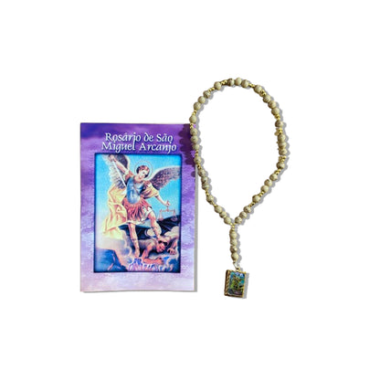 ROSÁRIO DE PÉROLA SÃO MIGUEL ARCANJO BEGE (1 UNIDADE)
