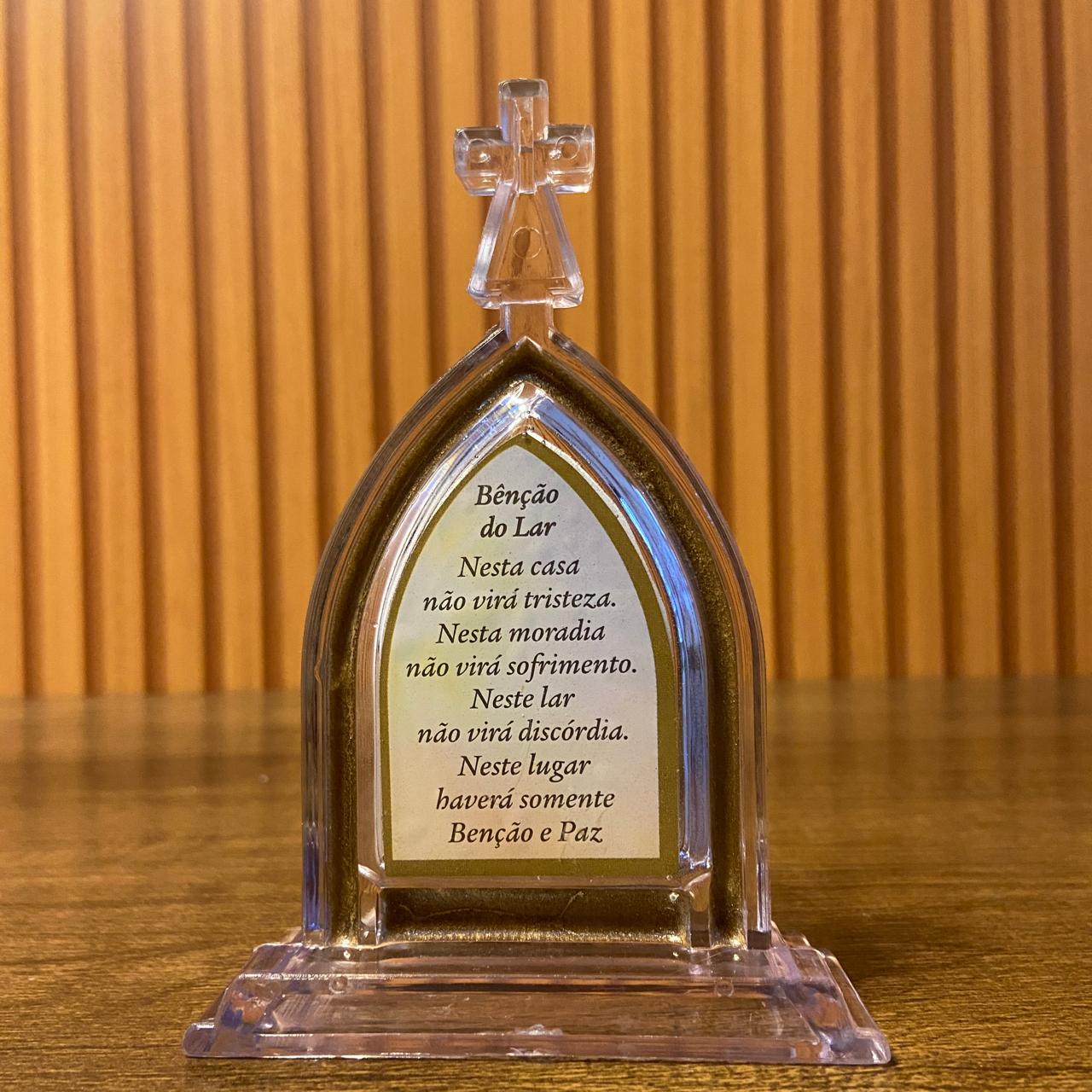 CAPELA ACRÍLICA P NOSSA SENHORA DE GUADALUPE  12X8,5CM TRANSPARENTE (1 UNIDADE)
