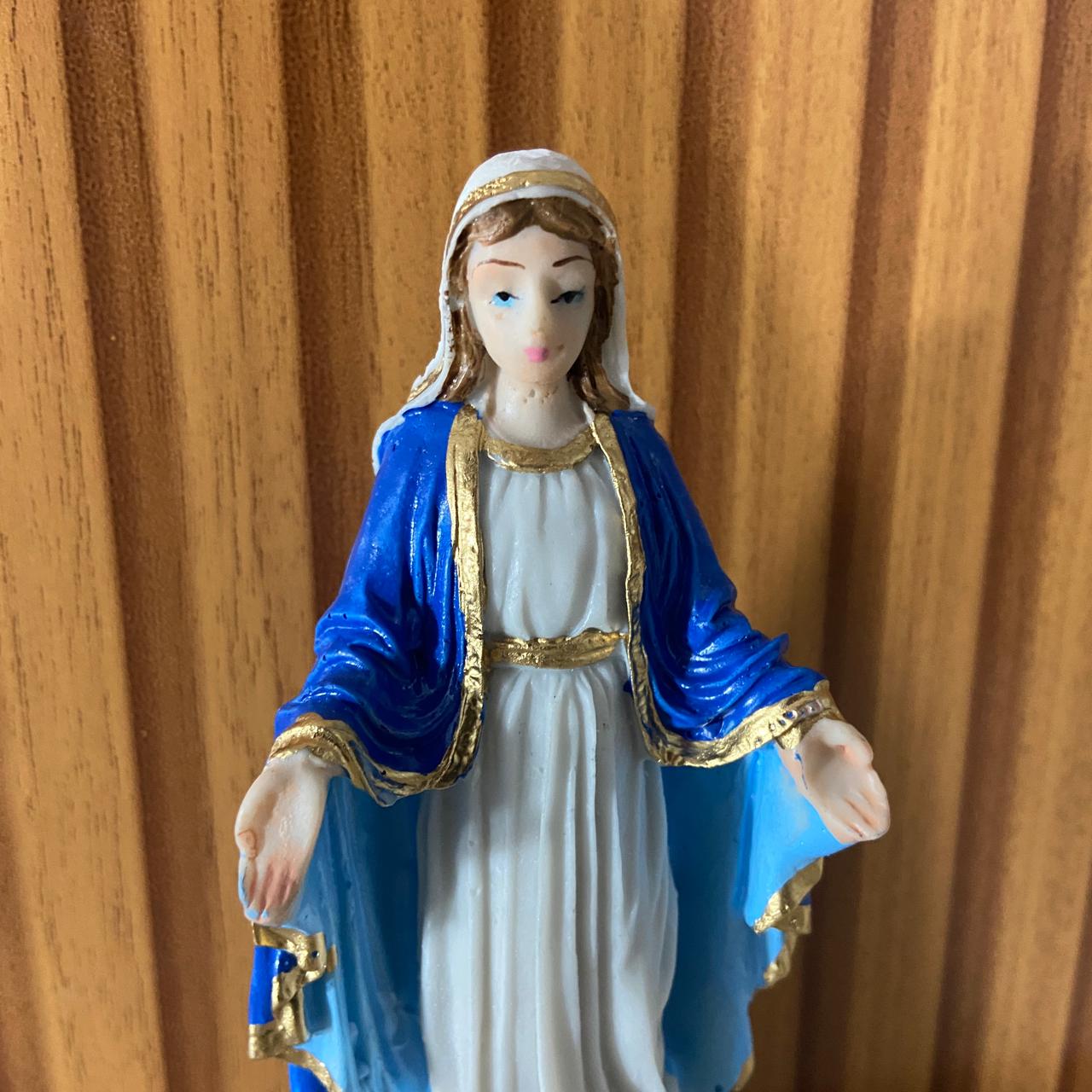 IMAGEM DE RESINA NACIONAL NOSSA SENHORA DAS GRAÇAS MOD2 15CM (1 UNIDADE)