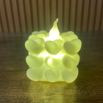 VELA ELETRÔNICA DECORADA - CORAÇÃO 6,7CM ( 1 UNIDADES)