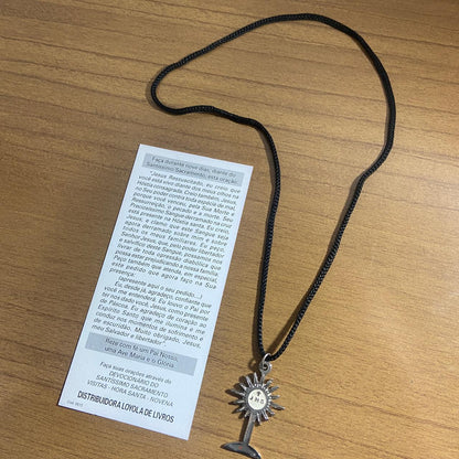 CORDÃO COM PINGENTE OSTENSÓRIO BRANCO ( 1 UNIDADE)