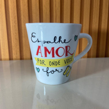 XÍCARA BRANCA ESPALHE O AMOR... 120ML (1 UNIDADE)