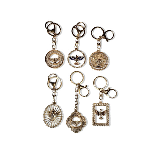 CHAVEIRO LUXO DIVINO ESPÍRITO SANTO COM STRASS SORTIDOS (6 UNIDADES)
