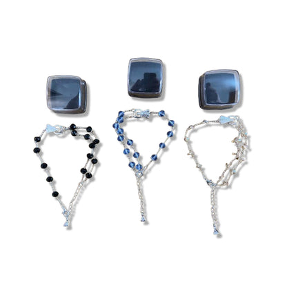PULSEIRA PRATEADA CRISTAL NOSSA SENHORA APARECIDA CORES SORTIDAS  (03 UNIDADES)