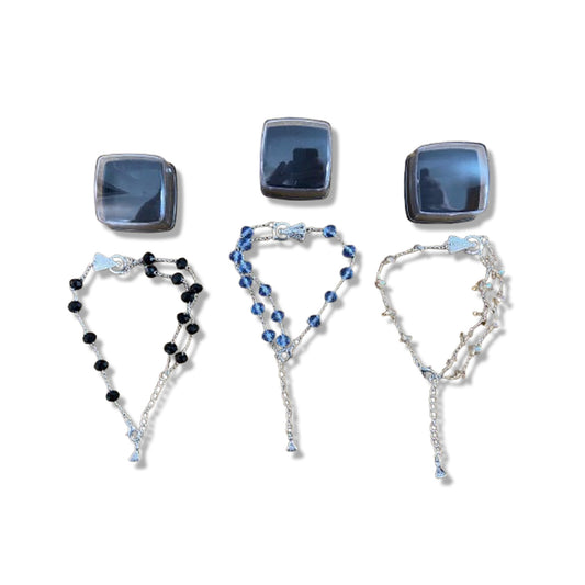 PULSEIRA PRATEADA CRISTAL NOSSA SENHORA APARECIDA CORES SORTIDAS  (03 UNIDADES)