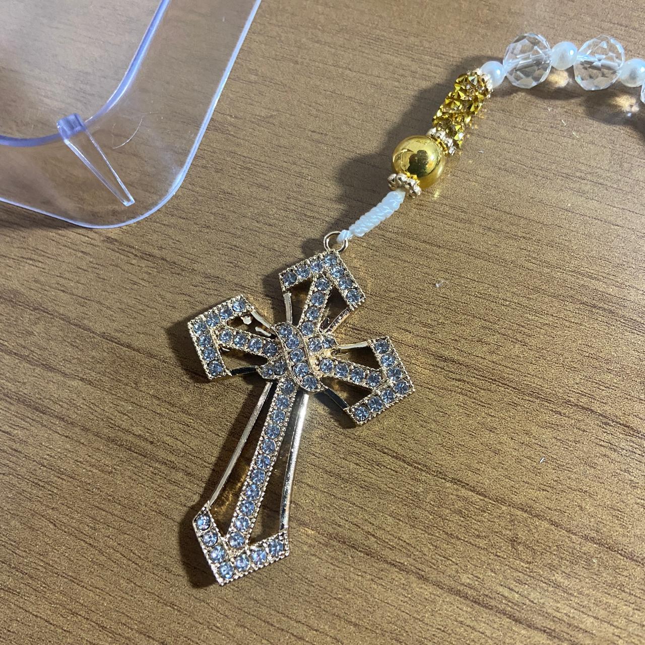 TERÇO DE NOIVA CRISTAL NOSSA SENHORA APARECIDA MOD5 10MM (1 UNIDADE)