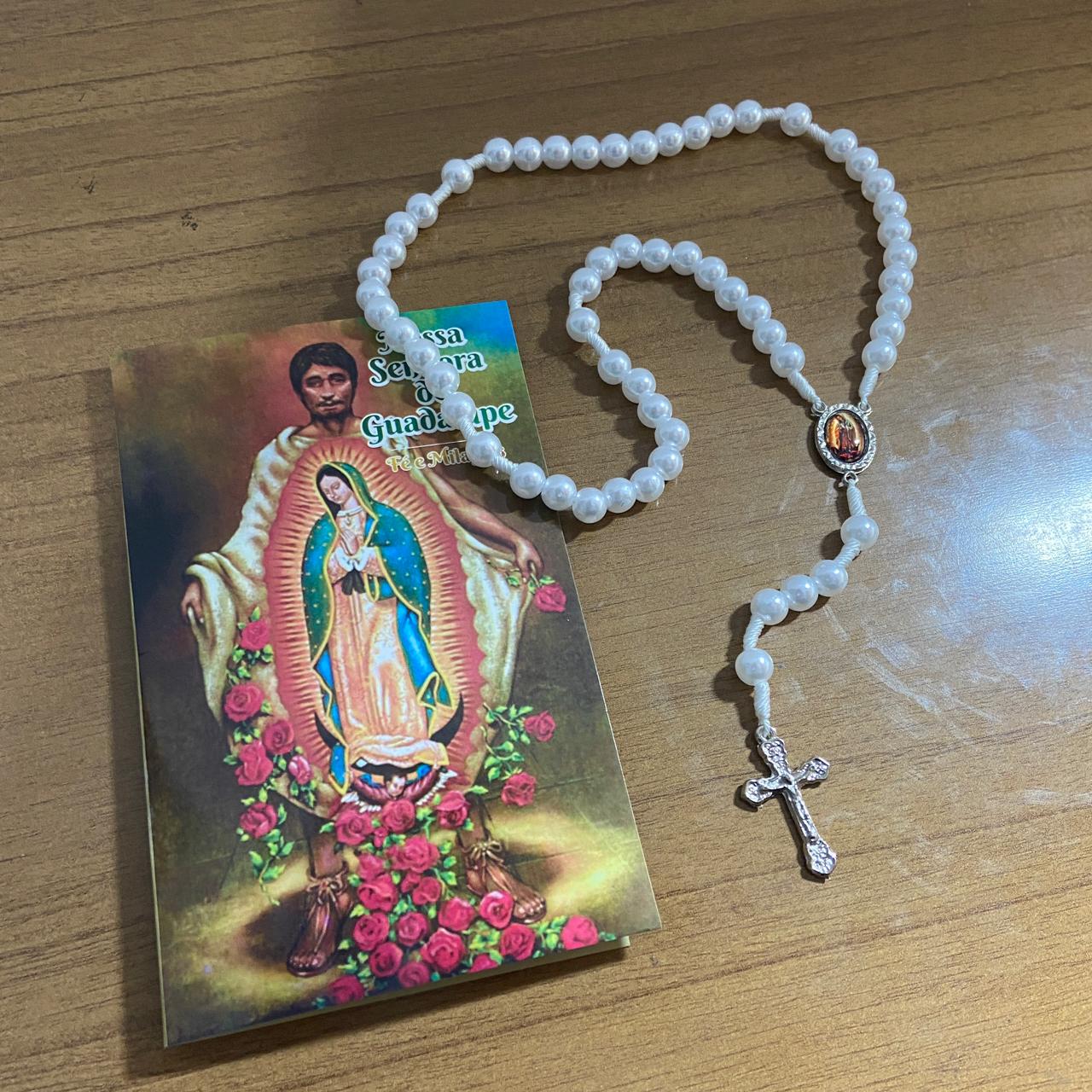 TERÇO PÉROLA NOSSA SENHORA DE GUADALUPE 8MM (1 UNIDADE)