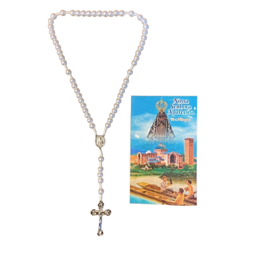 TERÇO PÉROLA NOSSA SENHORA APARECIDA 8MM (1 UNIDADE)