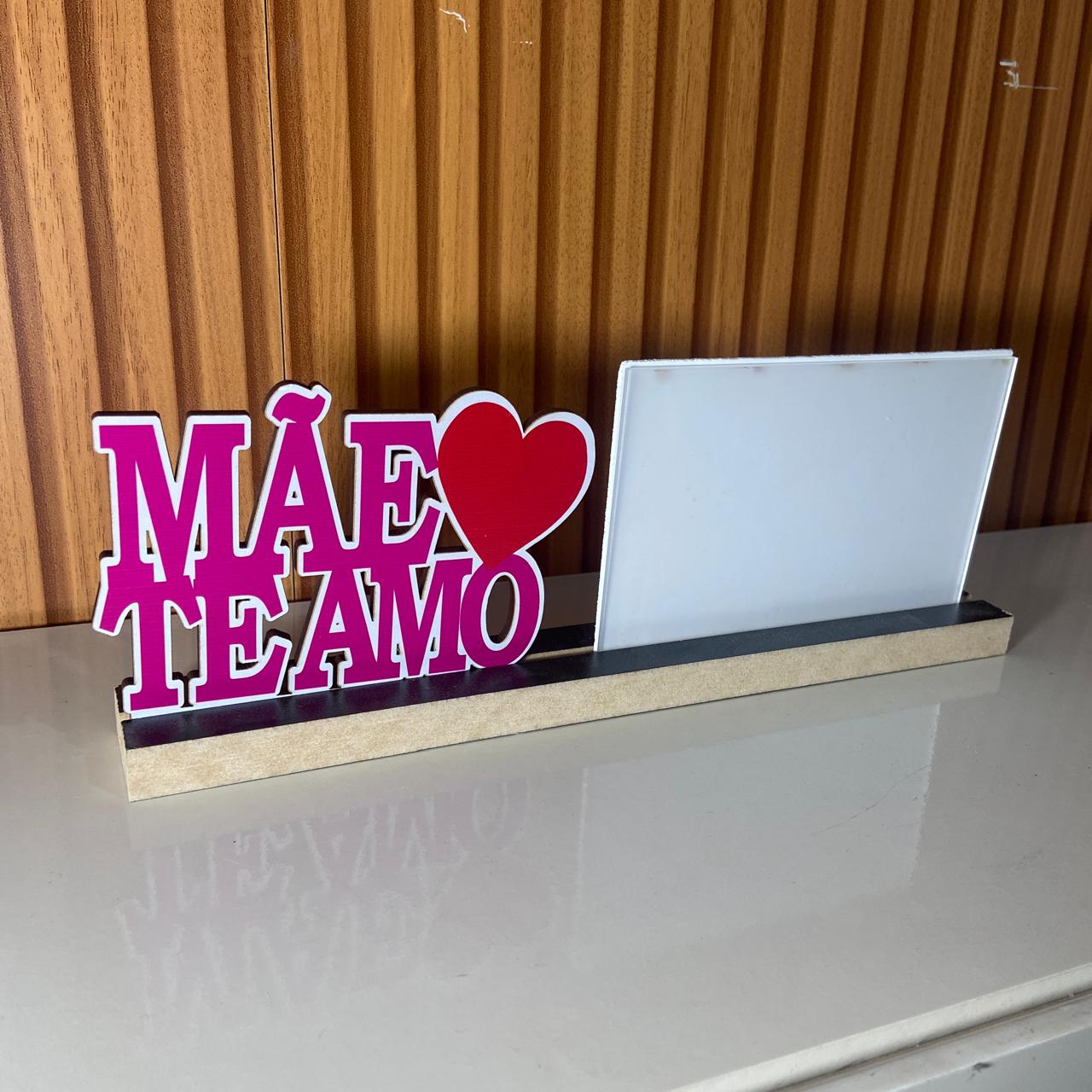 PORTA RETRATO MÃE TE AMO ROSA (1 UNIDADE)