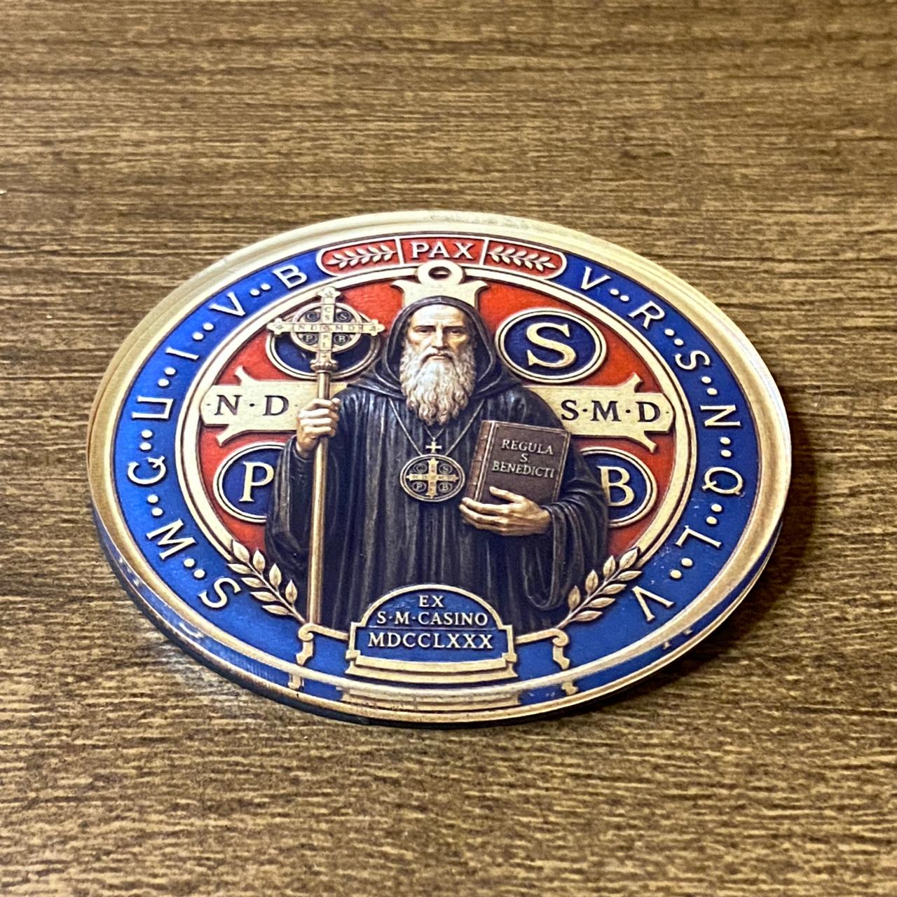IMÃ DE ACRÍLICO MEDALHA SÃO BENTO (1 UNIDADE)