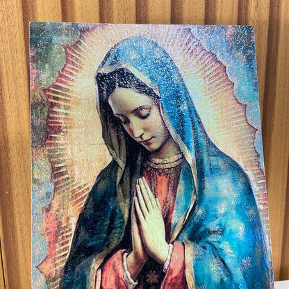 PLAQUINHA DE MESA MDF RESINADO NOSSA SENHORA DE GUADALUPE 19CM x 13CM MOD2  (1 UNIDADE)