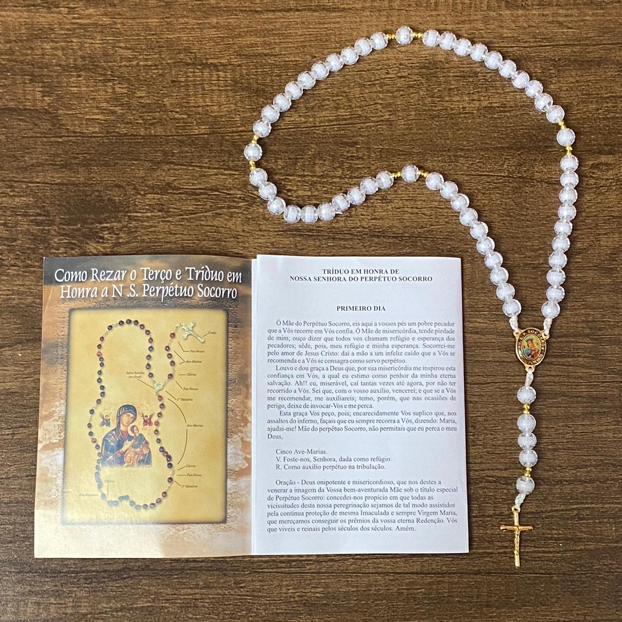 TERÇO ACRÍLICO NOSSA SENHORA DO PERPÉTUO SOCORRO 8MM (1 UNIDADES)