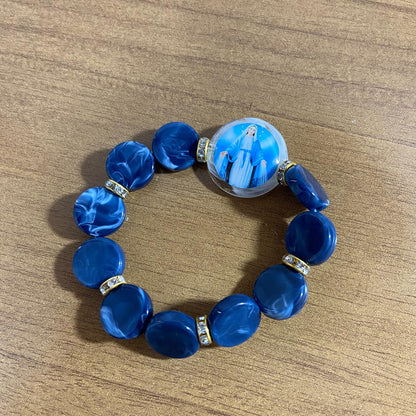 PULSEIRA ACRÍLICA COM MEDALHA RESINADA NOSSA SENHORA DAS GRAÇAS  (03 UNIDADES)