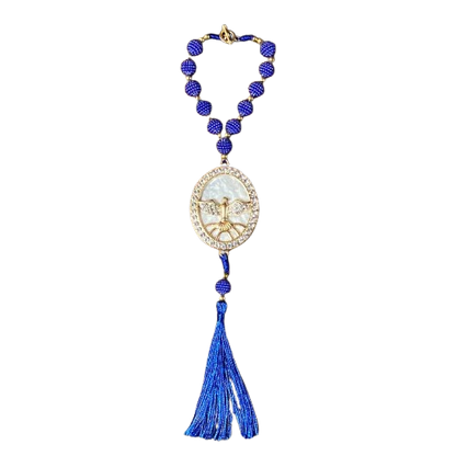 DEZENA PARA CARRO DIVINO ESPÍRITO SANTO AMORA AZUL MOD2 10MM (3 UNIDADES)