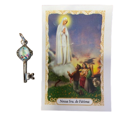 CHAVE MEDALHA PÍCOLA NOSSA SENHORA DE FÁTIMA (12 UNIDADES)