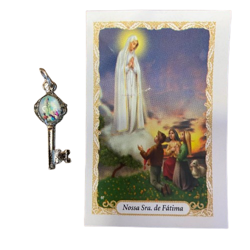 CHAVE MEDALHA PÍCOLA NOSSA SENHORA DE FÁTIMA (12 UNIDADES)