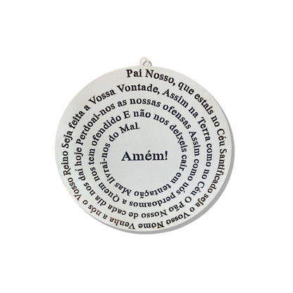 MANDALA MDF BRANCA ORAÇÃO DO PAI NOSSO 30CM (1 UNIDADE)