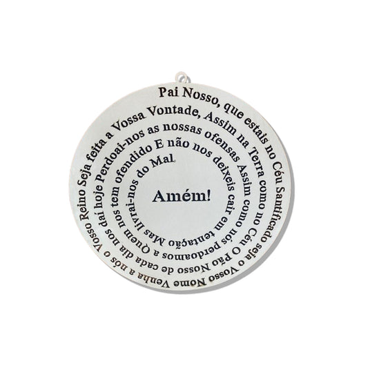 MANDALA MDF BRANCA ORAÇÃO DO PAI NOSSO 30CM (1 UNIDADE)