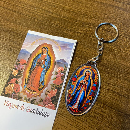 CHAVEIRO METAL OVAL RESINADO NOSSA SENHORA DE GUADALUPE (6 UNIDADES)