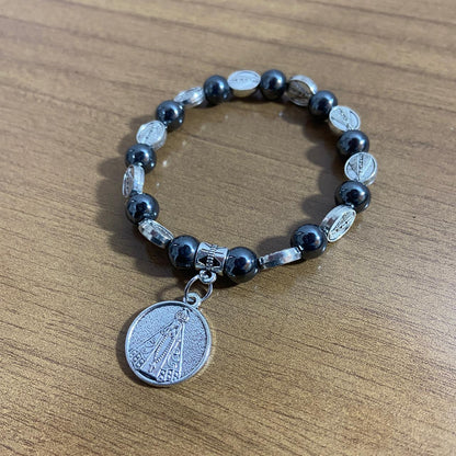 PULSEIRA HEMATITA NOSSA SENHORA APARECIDA MOD3 (12 UNIDADES)