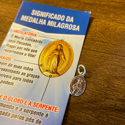 MEDALHA MILAGROSA PRATEADA NOSSA SENHORA DAS GRAÇAS P  (12 UNIDADES)