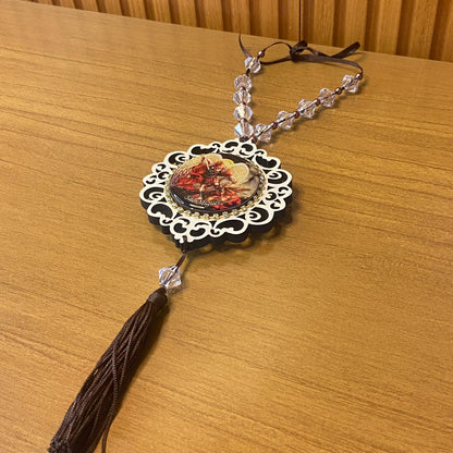 MEDALHÃO DE PORTA RESINADO COM STRASS SÃO MIGUEL (1 UNIDADE)