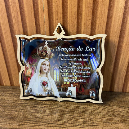 PORTA CHAVE RESINADO NOSSA SENHORA DE FÁTIMA MOD3 14CM (1 UNIDADE)