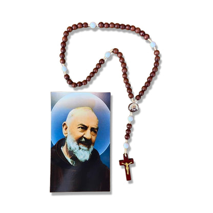 TERÇO DE MADEIRA SANTO PADRE PIO (3 UNIDADES)