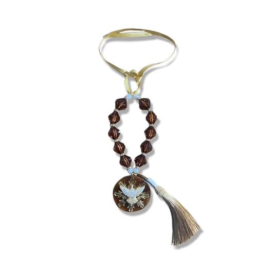 DEZENA CRISTAL DIVINO ESPÍRITO SANTO RESINADO 15MM  (1 UNIDADE)