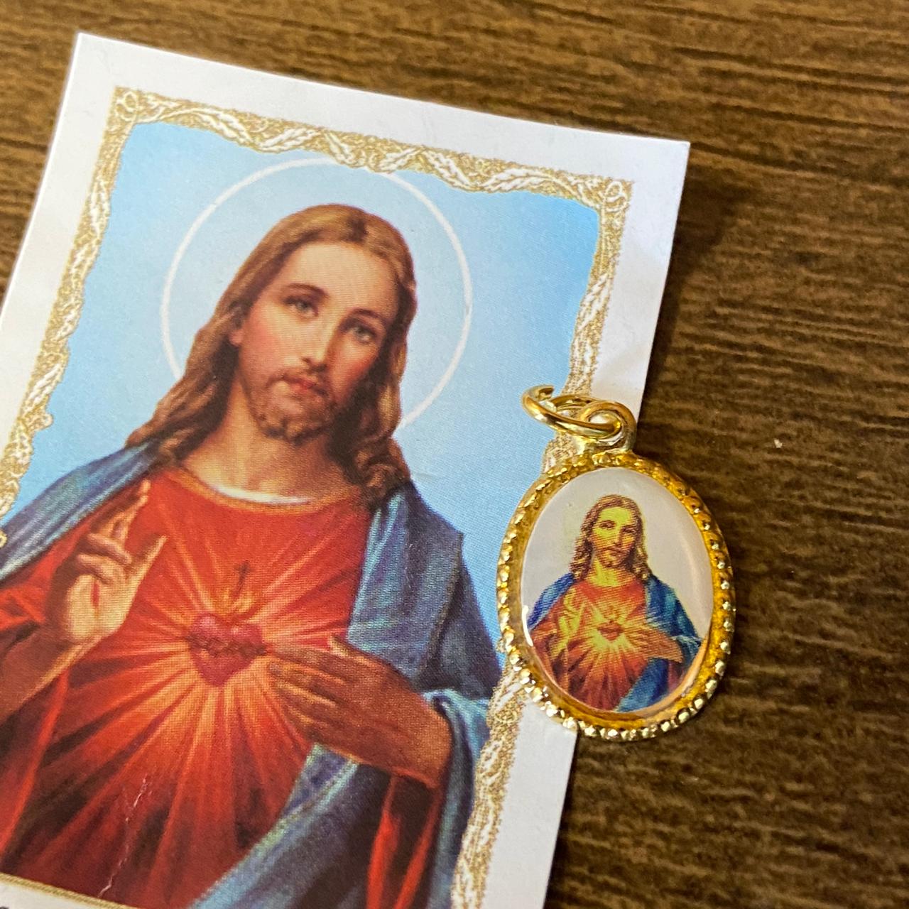 MEDALHA ALUMINIO SAGRADO CORAÇÃO DE JESUS (36 UNIDADES)