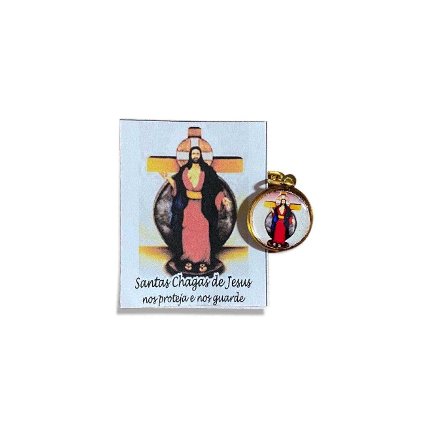 MEDALHA DUPLA FACE SANTAS CHAGAS (12 UNIDADES)