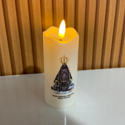 VELA ELETRÔNICA NOSSA SENHORA APARECIDA 11 CM (1 UNIDADE)