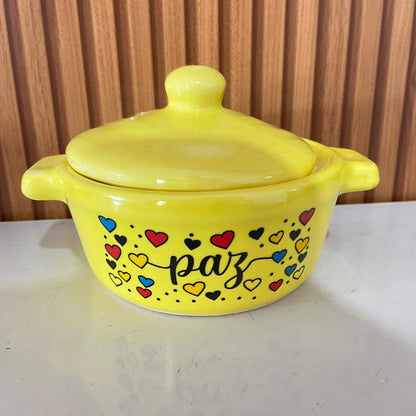 PANELINHA DE PORCELANA AMARELA PAZ (1 UNIDADE)