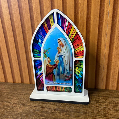 CAPELA MDF VITRAL NOSSA SENHORA DE LOURDES 18CM (1 UNIDADE)