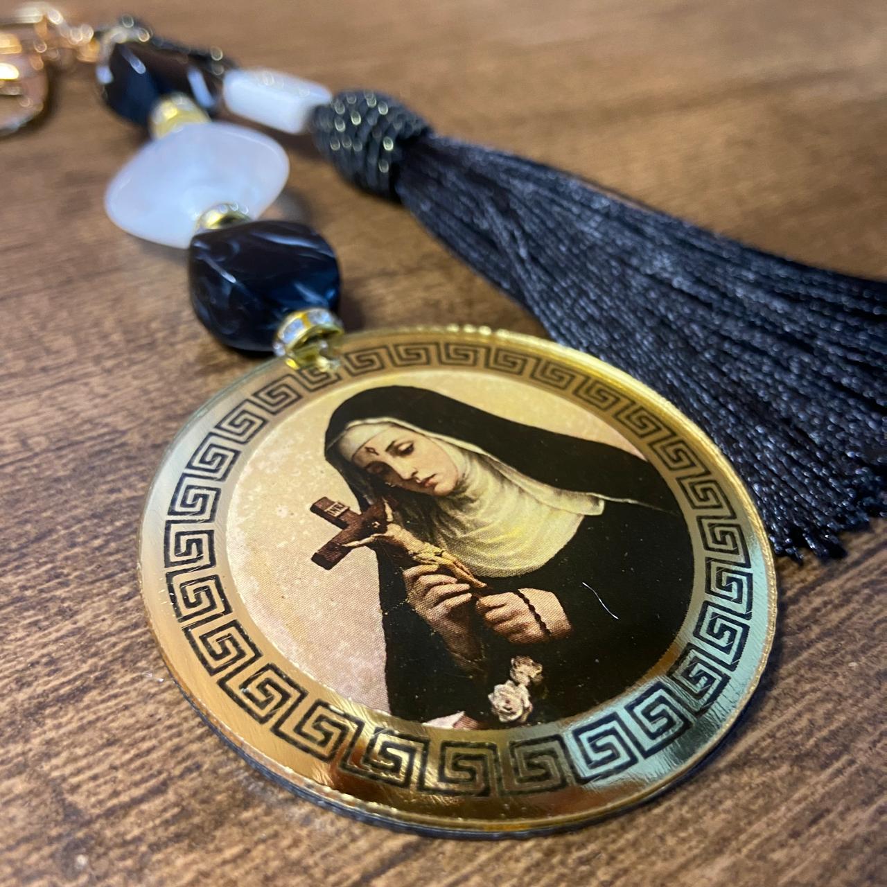 CHAVEIRO DE PEDRARIAS SANTA RITA EM ACRÍLICO (1 UNIDADE)