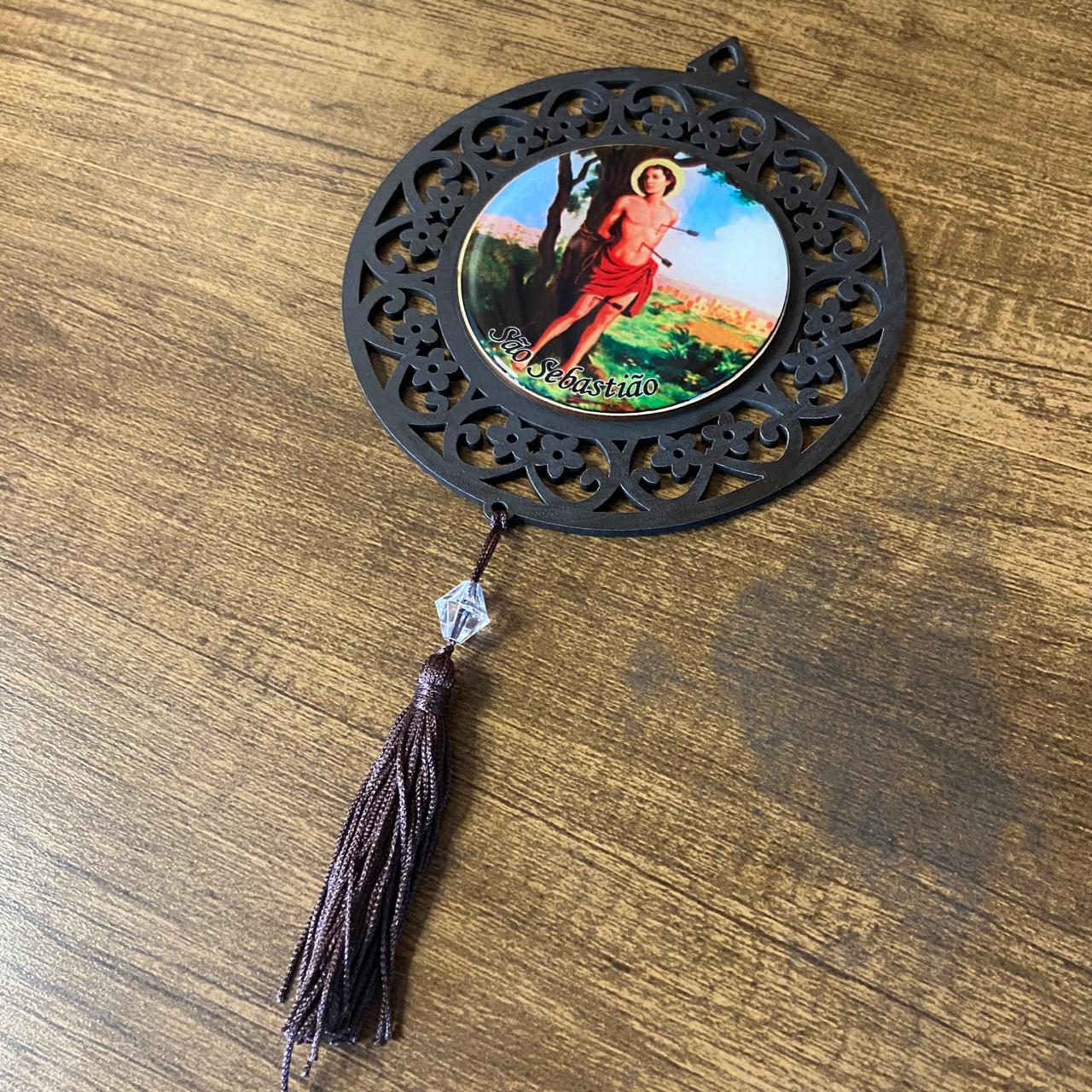 MANDALA MDF TABACO SÃO SEBASTIÃO 26CM (1 UNIDADE)