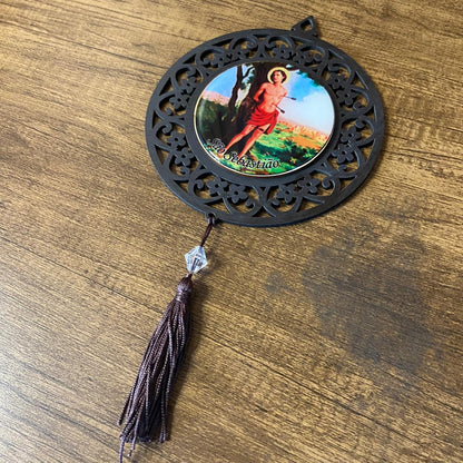 MANDALA MDF TABACO SÃO SEBASTIÃO 26CM (1 UNIDADE)