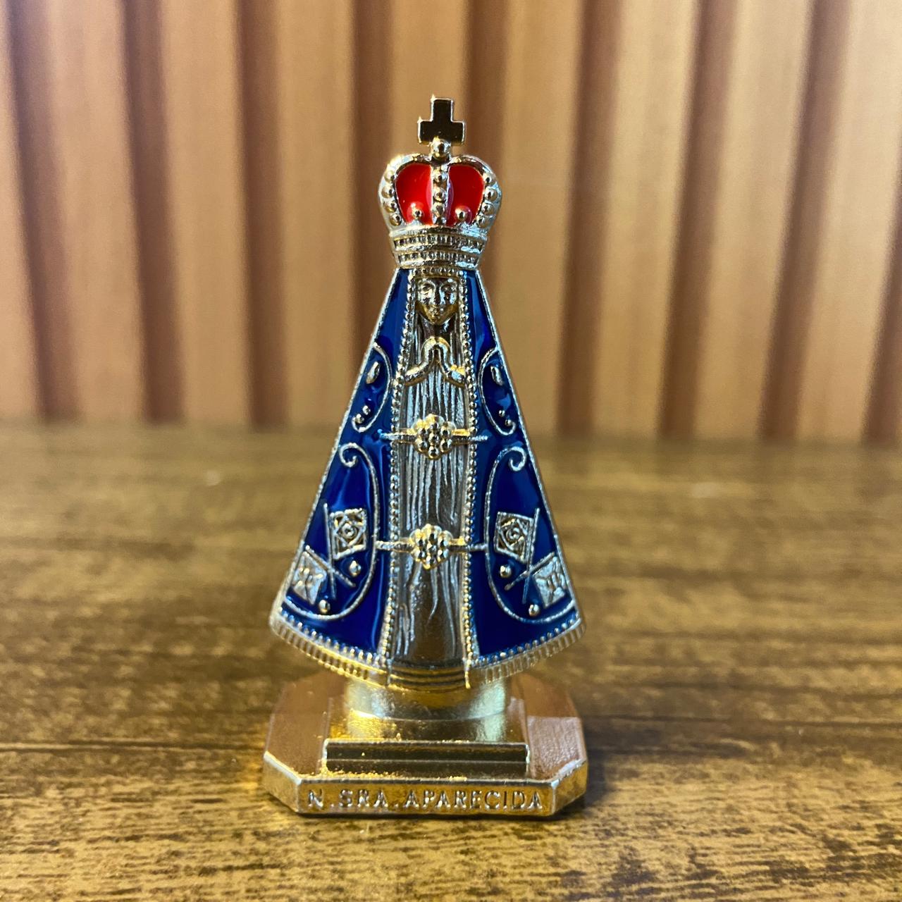 IMAGEM NOSSA SENHORA APARECIDA PARA CARRO DOURADO 06CM (12 UNIDADES)