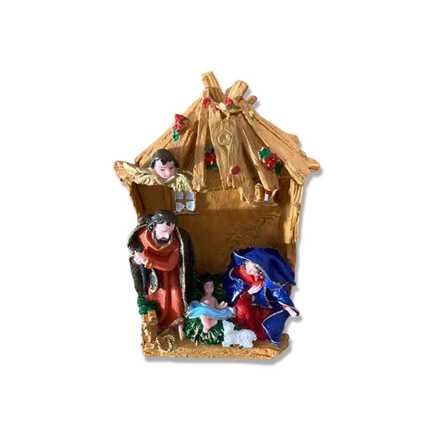 IMAGEM DE RESINA NACIONAL PRESÉPIO ÚNICO CABANA 19CM (1 UNIDADE)