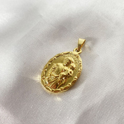 MEDALHA ITALIANA DOURADA SÃO JOSÉ E ANJO DA GUARDA  (6 UNIDADES)