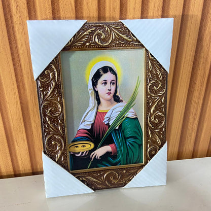QUADRO COM MOLDURA RESINADO SANTA LUZIA 20,5X15,5 (1 UNIDADE)