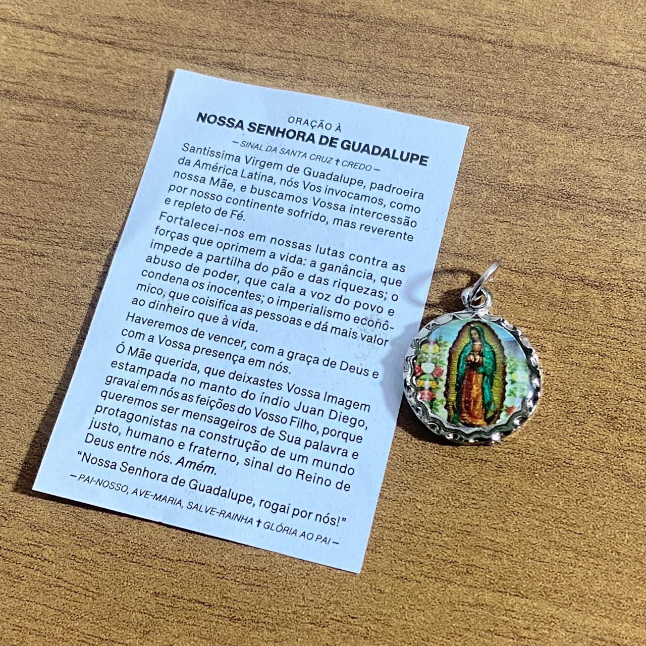 MEDALHA NÍQUEL RESINADA NOSSA SENHORA DE GUADALUPE (6 UNIDADE)