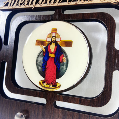 PORTA CHAVE VAZADO RESINADO SANTAS CHAGAS 14CM (1 UNIDADE)