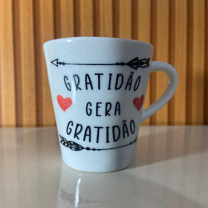 XÍCARA BRANCA GRATIDÃO GERA GRATIDÃO 120ML (1 UNIDADE)