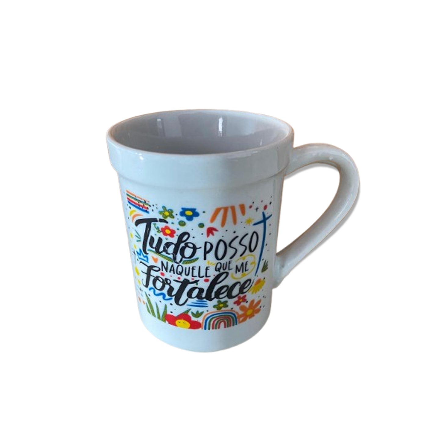 CANECA BRANCA TUDO POSSO NAQUELE... 220ML (1 UNIDADE)